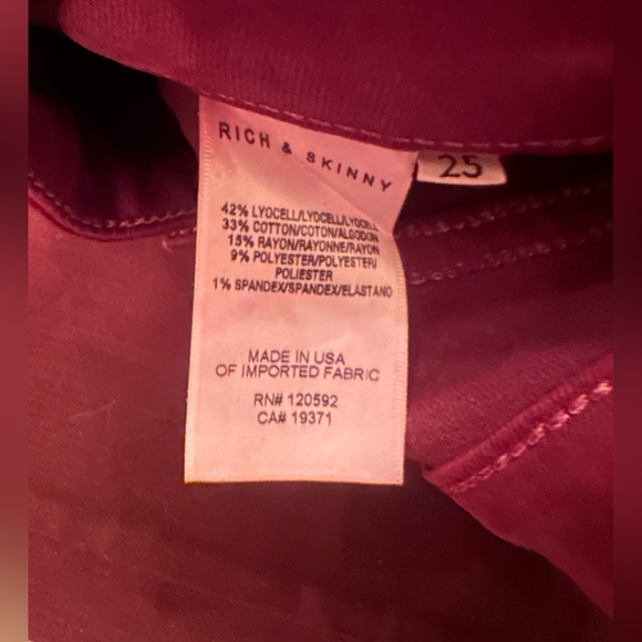 Rick & Skinny | Coated Maroon Red Skinny Jean - Picture 6 of 10